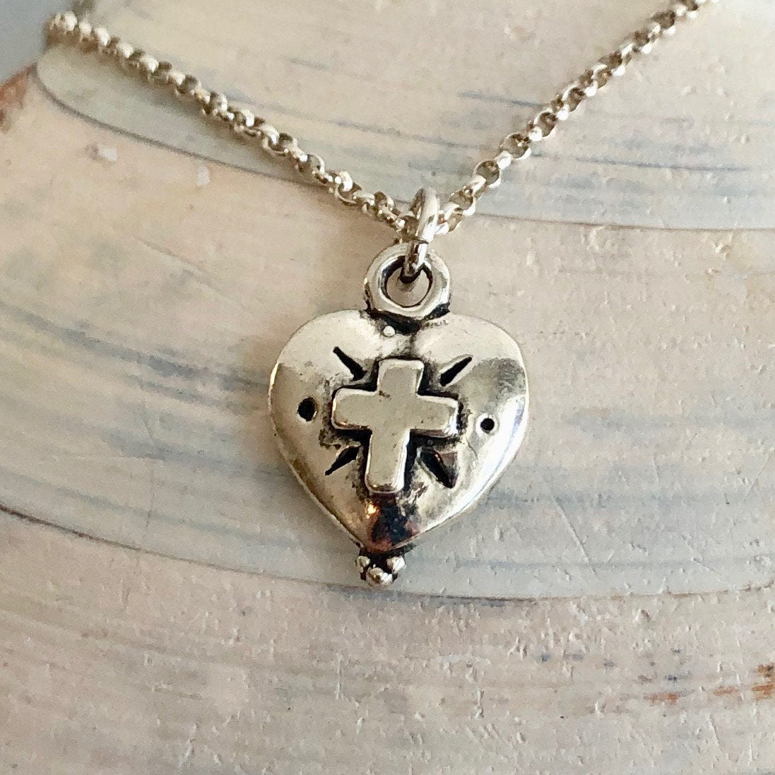 Faith based silver cross pendant. Strung on quality sterling silver chain.