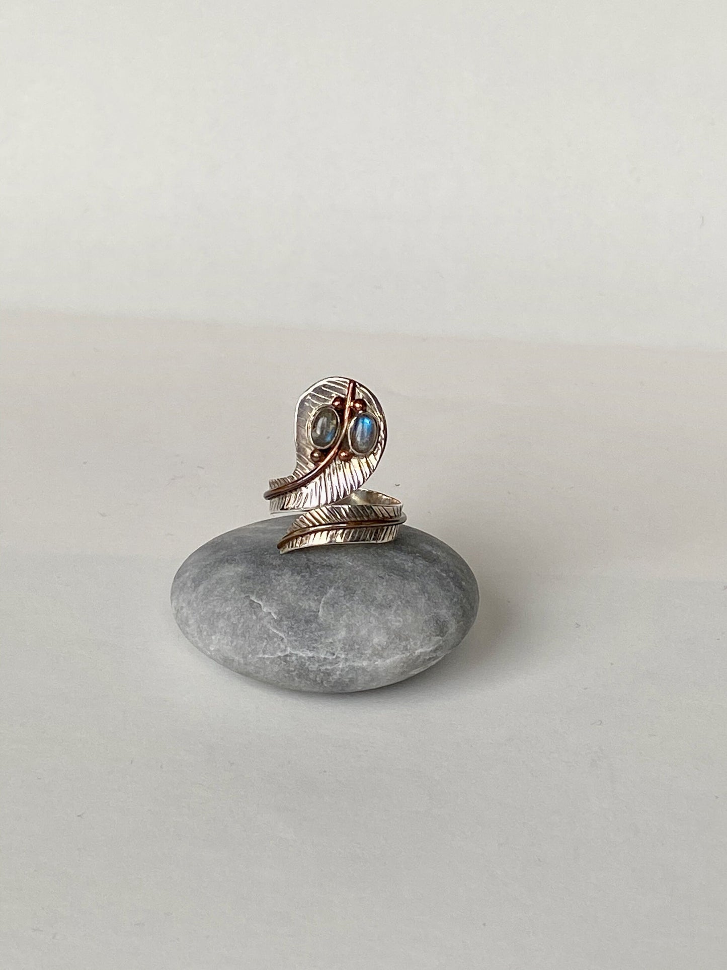 Handmade all size beautiful moonstone and sterling silver ring.