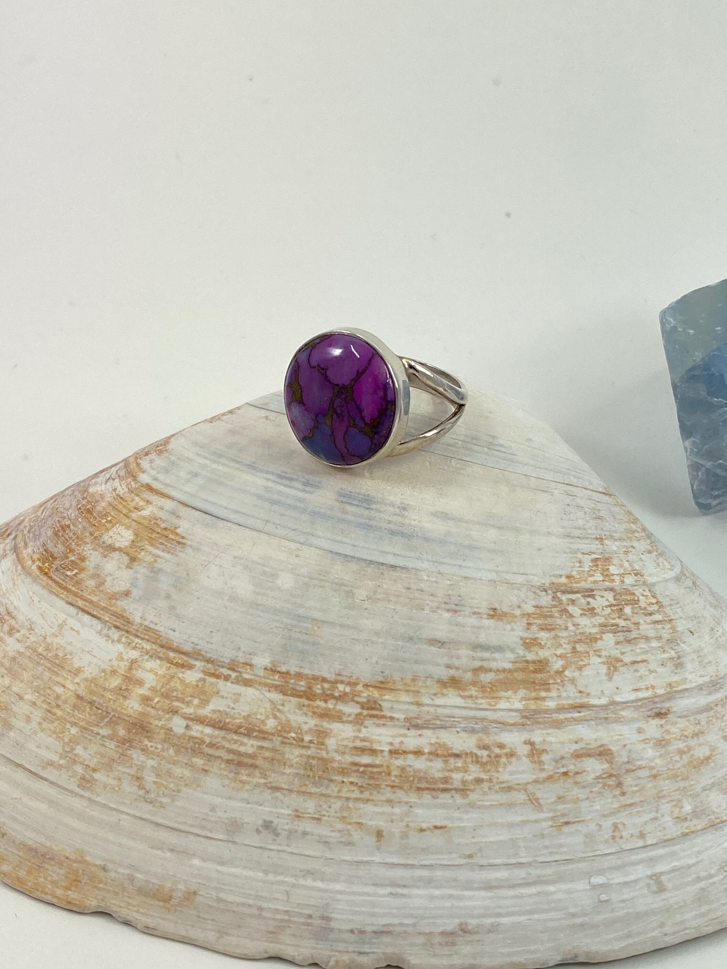 Gorgeous handmade purple turquoise and sterling silver ring. This is a size 7 1/2 stunning ring.