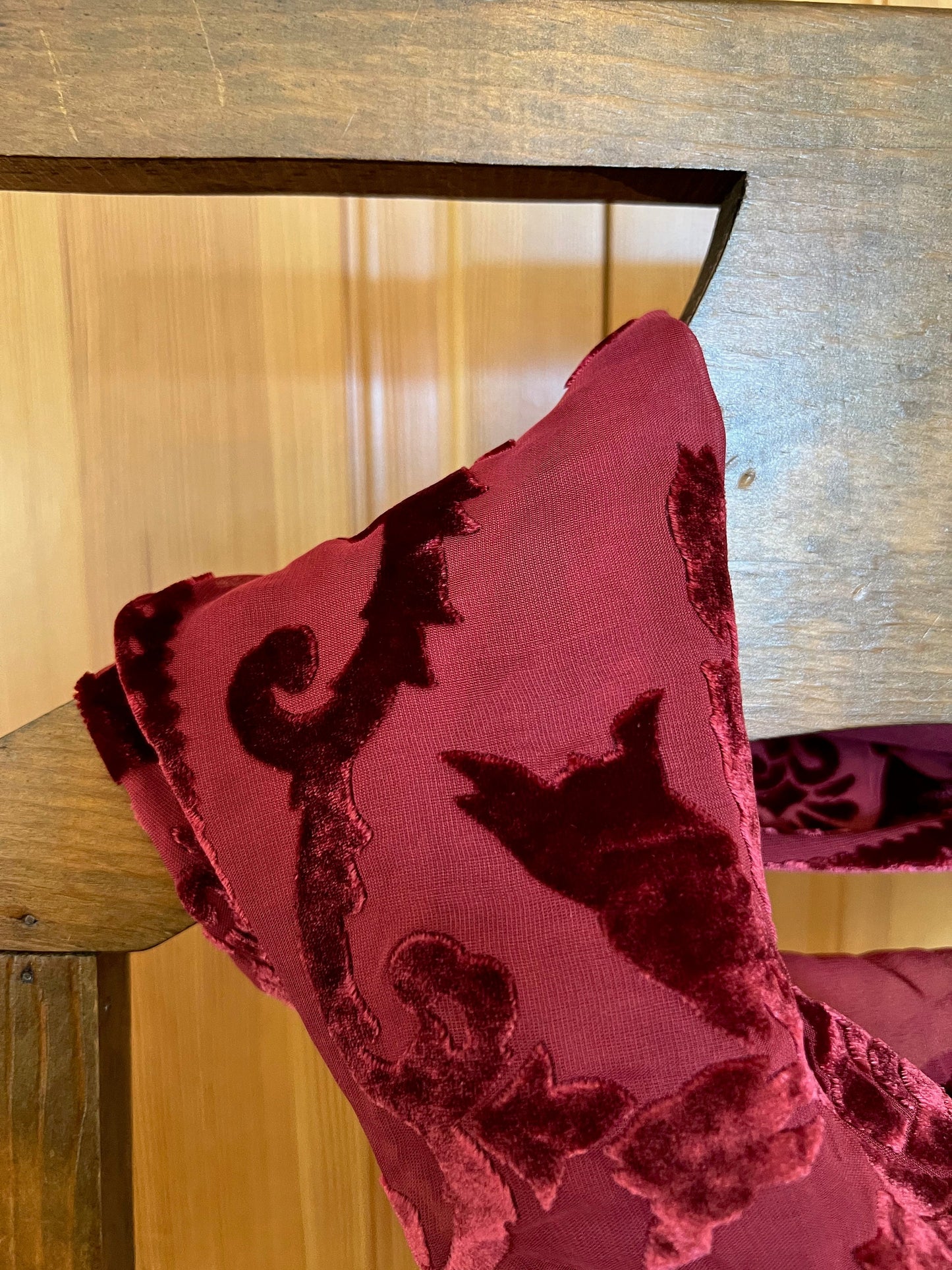 Exquisite pure silk and rayon velvet cowl. Single wrap for comfort, and beauty on your neck.