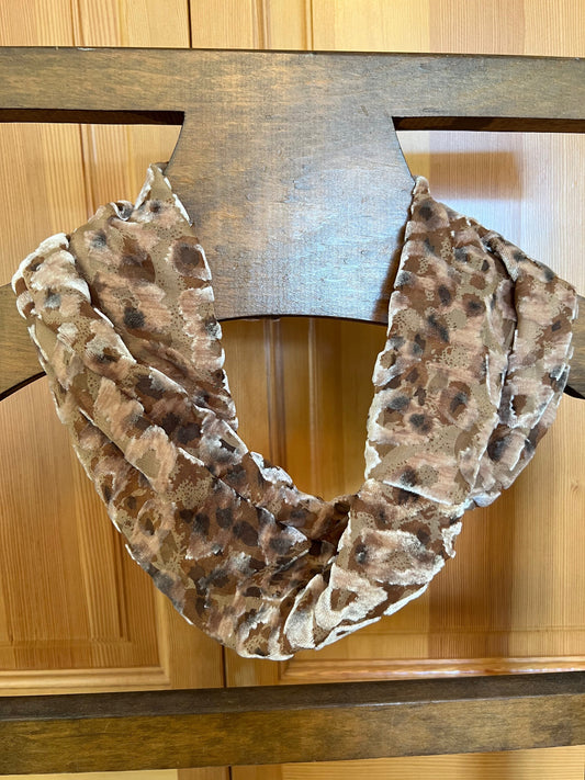 Exquisite pure silk and rayon velvet cowl. Single wrap for comfort, and beauty on your neck.